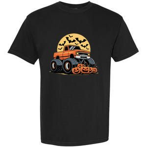 Halloween Monster Truck Pumpkins Garment-Dyed Heavyweight T-Shirt