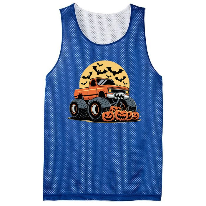 Halloween Monster Truck Pumpkins Mesh Reversible Basketball Jersey Tank