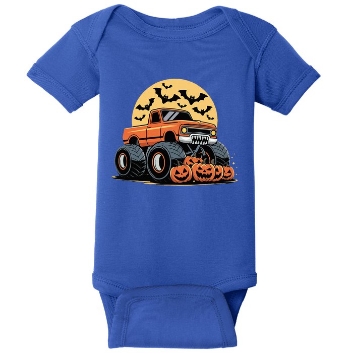 Halloween Monster Truck Pumpkins Baby Bodysuit