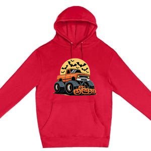 Halloween Monster Truck Pumpkins Premium Pullover Hoodie