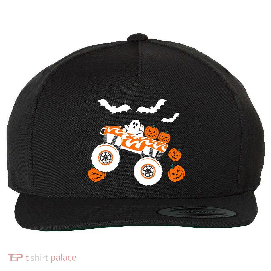 Halloween Monster Truck Ghost S Costume Gift Wool Snapback Cap