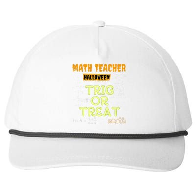 Halloween Math Teacher Trig Or Treat Math Enthusiast. Snapback Five-Panel Rope Hat