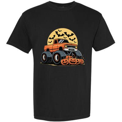 Halloween Monster Truck Pumpkins Gift Garment-Dyed Heavyweight T-Shirt