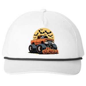 Halloween Monster Truck Pumpkins Gift Snapback Five-Panel Rope Hat