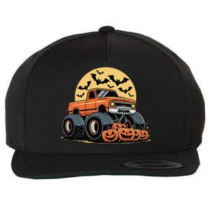 Halloween Monster Truck Pumpkins Gift Wool Snapback Cap