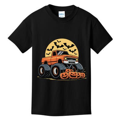Halloween Monster Truck Pumpkins Gift Kids T-Shirt