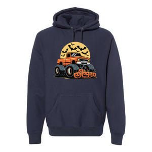 Halloween Monster Truck Pumpkins Gift Premium Hoodie