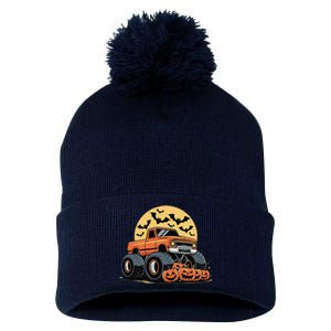 Halloween Monster Truck Pumpkins Gift Pom Pom 12in Knit Beanie