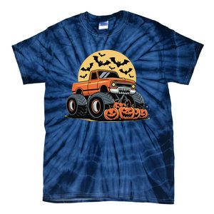 Halloween Monster Truck Pumpkins Gift Tie-Dye T-Shirt