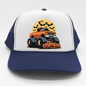 Halloween Monster Truck Pumpkins Gift Trucker Hat