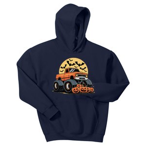 Halloween Monster Truck Pumpkins Gift Kids Hoodie