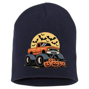 Halloween Monster Truck Pumpkins Gift Short Acrylic Beanie