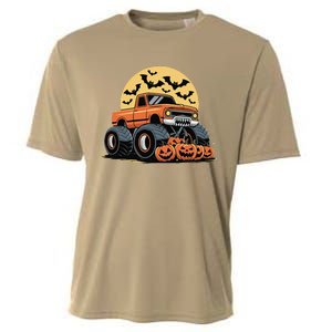 Halloween Monster Truck Pumpkins Gift Cooling Performance Crew T-Shirt