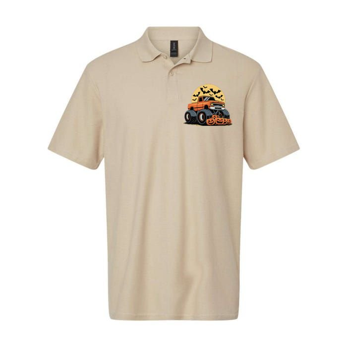 Halloween Monster Truck Pumpkins Gift Softstyle Adult Sport Polo