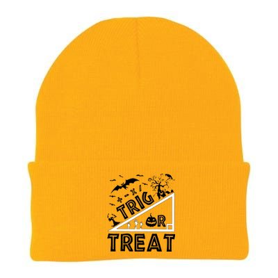 Halloween Math Teacher Trig Or Treat Student School College Knit Cap Winter Beanie