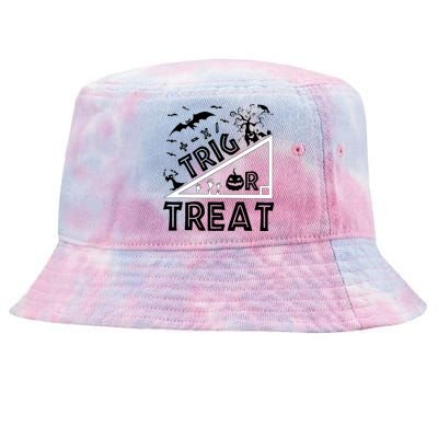 Halloween Math Teacher Trig Or Treat Student School College Tie-Dyed Bucket Hat