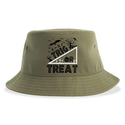 Halloween Math Teacher Trig Or Treat Student School College Sustainable Bucket Hat