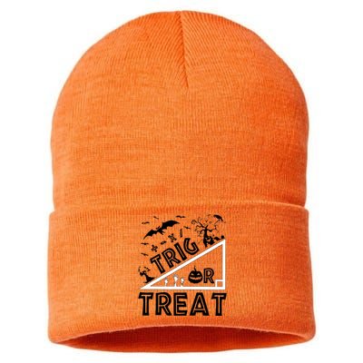 Halloween Math Teacher Trig Or Treat Student School College Sustainable Knit Beanie