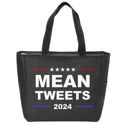 Humorous Mean Tweets & Trump 2024 Political Gear Gop Fans Zip Tote Bag