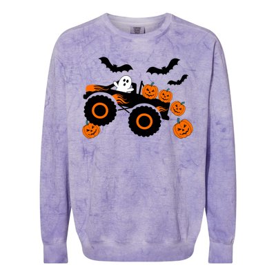 Halloween Monster Truck Ghost S Costume Meaningful Gift Colorblast Crewneck Sweatshirt