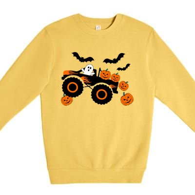 Halloween Monster Truck Ghost S Costume Meaningful Gift Premium Crewneck Sweatshirt