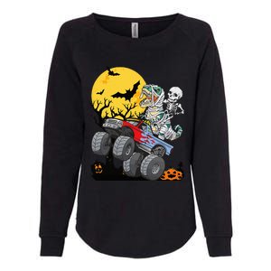 Halloween Monster Truck Pumpkin Mummy Dinosaur T rex Womens California Wash Sweatshirt