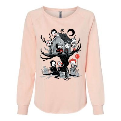 Horror Movie Tree House Funny Halloween Womens California Wash Sweatshirt