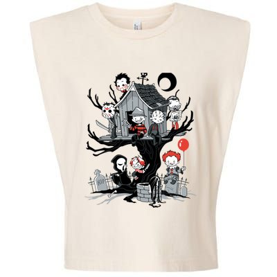 Horror Movie Tree House Funny Halloween Garment-Dyed Women's Muscle Tee