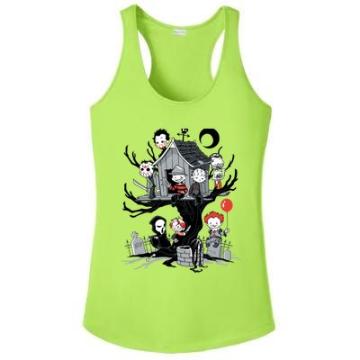 Horror Movie Tree House Funny Halloween Ladies PosiCharge Competitor Racerback Tank