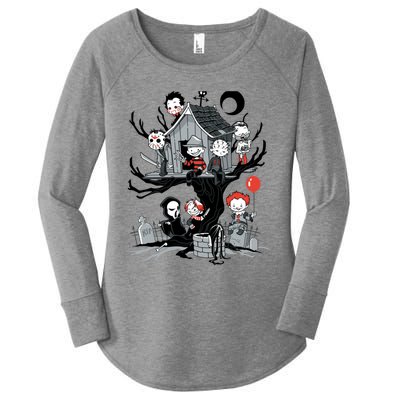 Horror Movie Tree House Funny Halloween Women's Perfect Tri Tunic Long Sleeve Shirt