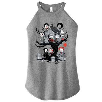 Horror Movie Tree House Funny Halloween Women’s Perfect Tri Rocker Tank