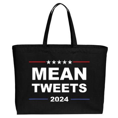 Humorous Mean Tweets Trump 2024 Political Gear Gop Fans Cotton Canvas Jumbo Tote