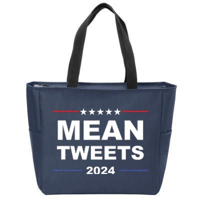 Humorous Mean Tweets Trump 2024 Political Gear Gop Fans Zip Tote Bag