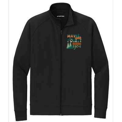 Hiking May The Forest Be With You Camping Gift Stretch Full-Zip Cadet Jacket