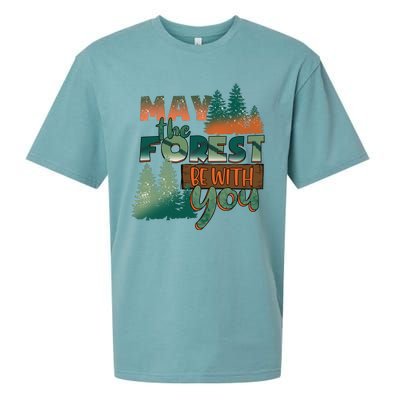 Hiking May The Forest Be With You Camping Gift Sueded Cloud Jersey T-Shirt