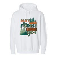 Hiking May The Forest Be With You Camping Gift Garment-Dyed Fleece Hoodie