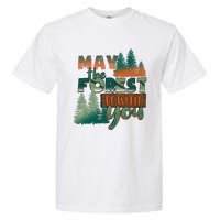 Hiking May The Forest Be With You Camping Gift Garment-Dyed Heavyweight T-Shirt