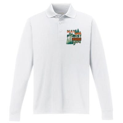 Hiking May The Forest Be With You Camping Gift Performance Long Sleeve Polo