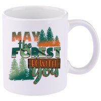 Hiking May The Forest Be With You Camping Gift 11oz C Handle Ceramic Mug