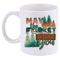 Hiking May The Forest Be With You Camping Gift 11oz C Handle Ceramic Mug