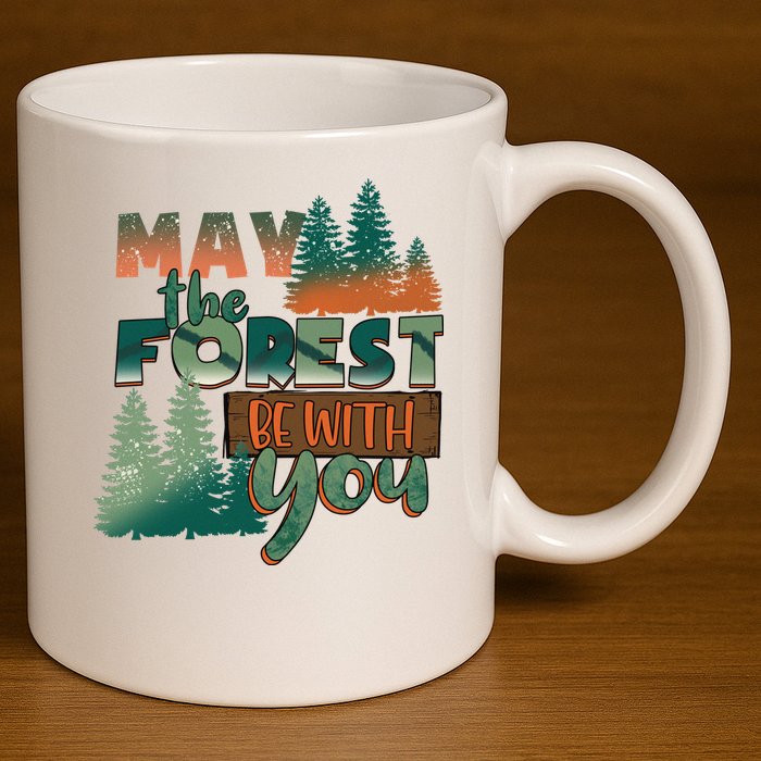 Hiking May The Forest Be With You Camping Gift 11oz C Handle Ceramic Mug