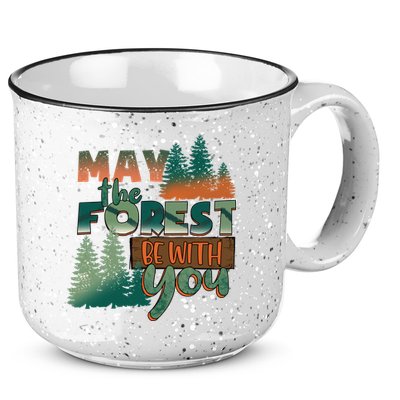 Hiking May The Forest Be With You Camping Gift 15oz Campfire Ceramic Mug