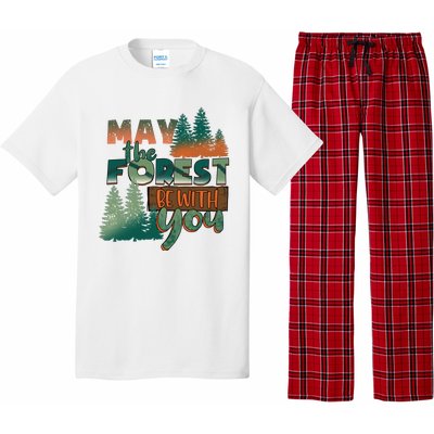 Hiking May The Forest Be With You Camping Gift Pajama Set