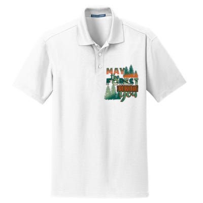 Hiking May The Forest Be With You Camping Gift Dry Zone Grid Polo