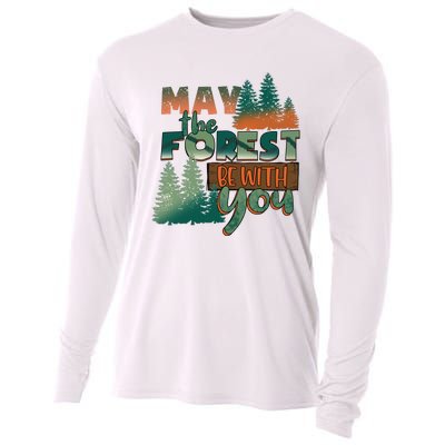 Hiking May The Forest Be With You Camping Gift Cooling Performance Long Sleeve Crew