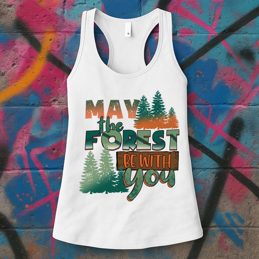 Hiking May The Forest Be With You Camping Gift Womens Tank Top