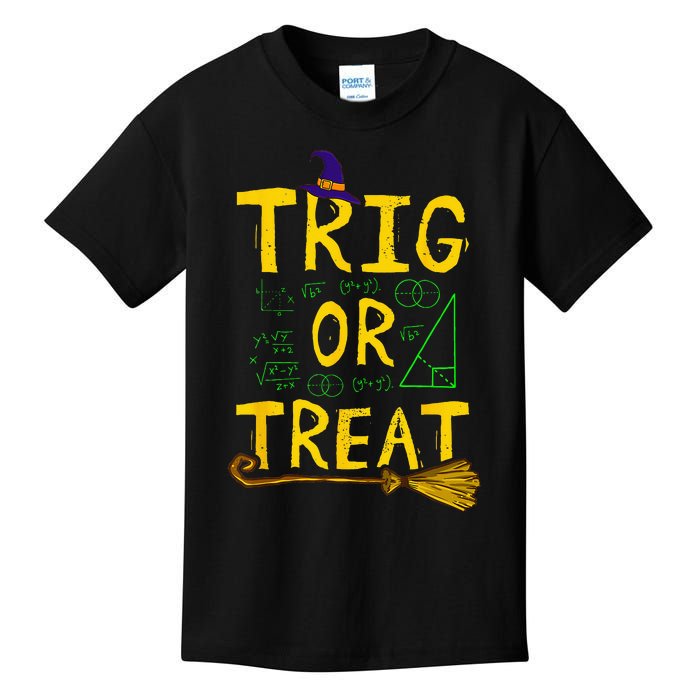 Halloween Math Teacher Trig Or Treat Student School College Kids T-Shirt