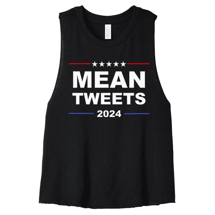 Humorous Mean Tweets & Trump 2024 Political Gear Gop Women's Racerback Cropped Tank