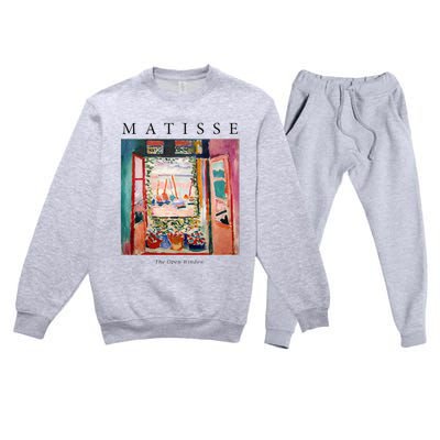 Henri Matisse The Open Window Famous Artwork Painting Premium Crewneck Sweatsuit Set