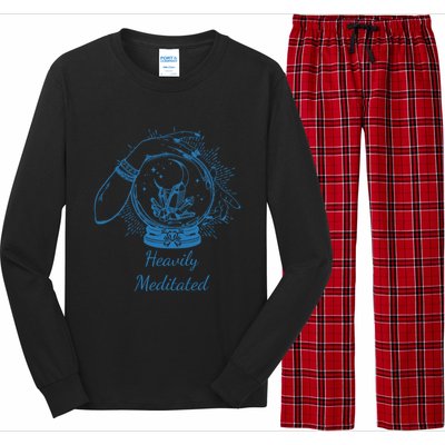 Heavily Meditated Tee Mythical Crystal Ball Art Crystals Cool Gift Long Sleeve Pajama Set